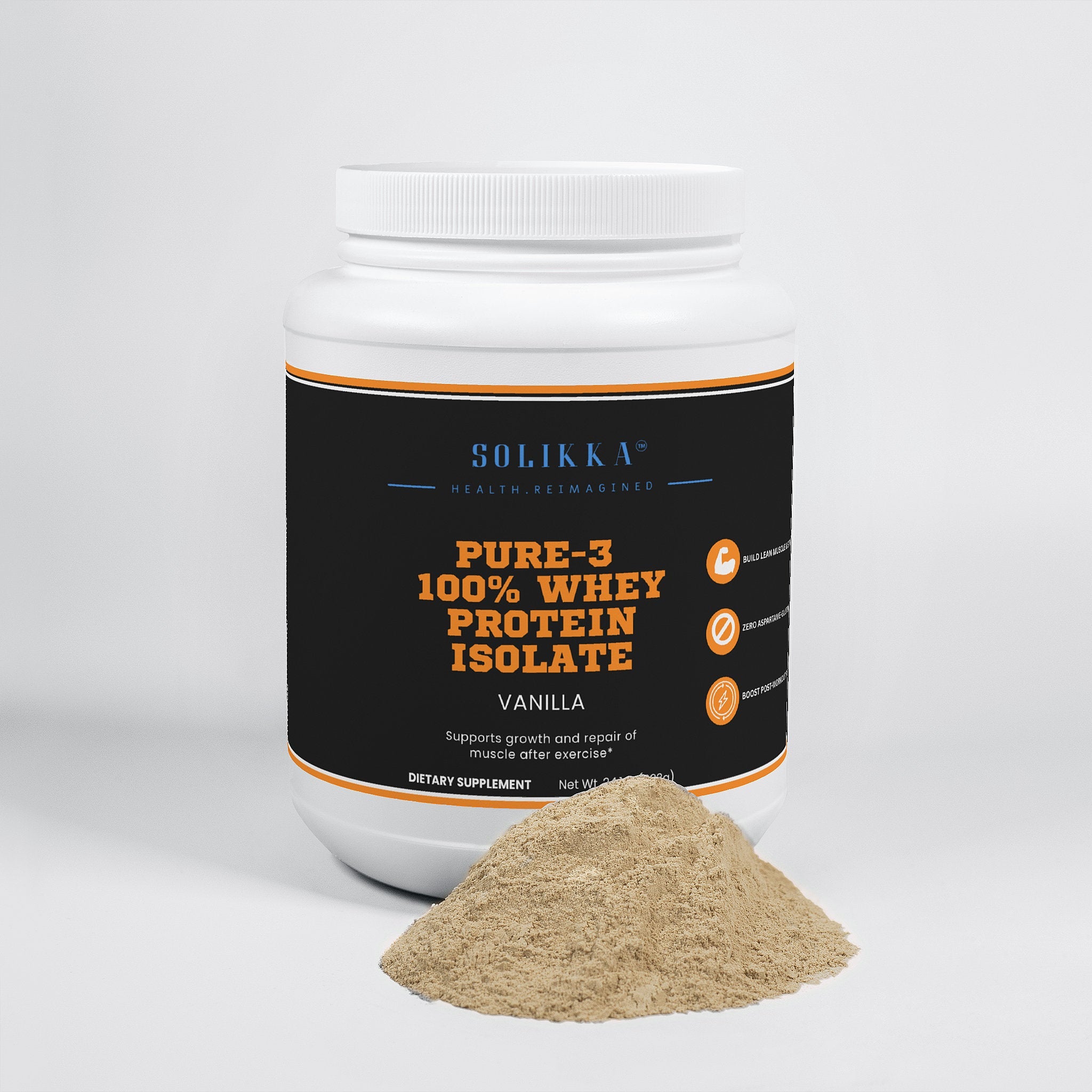Pure-3 100% Whey Protein Isolate (Vanilla)-1
