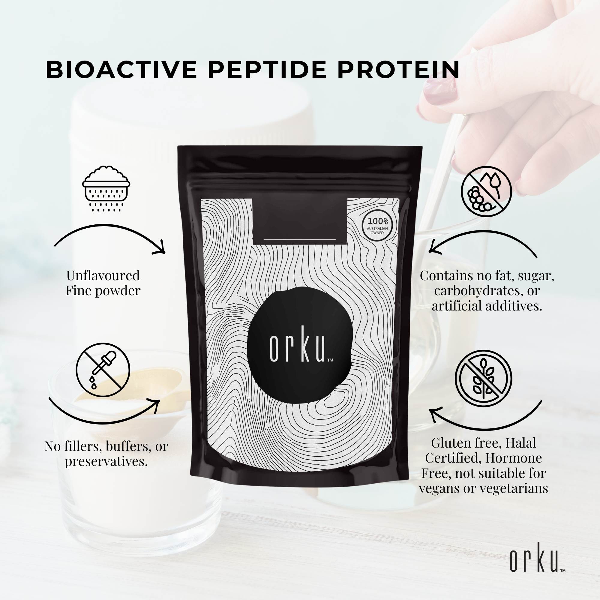 100g Collagen Powder - Bovine Hydrolysate Protein Peptide Supplement Unflavoured-3