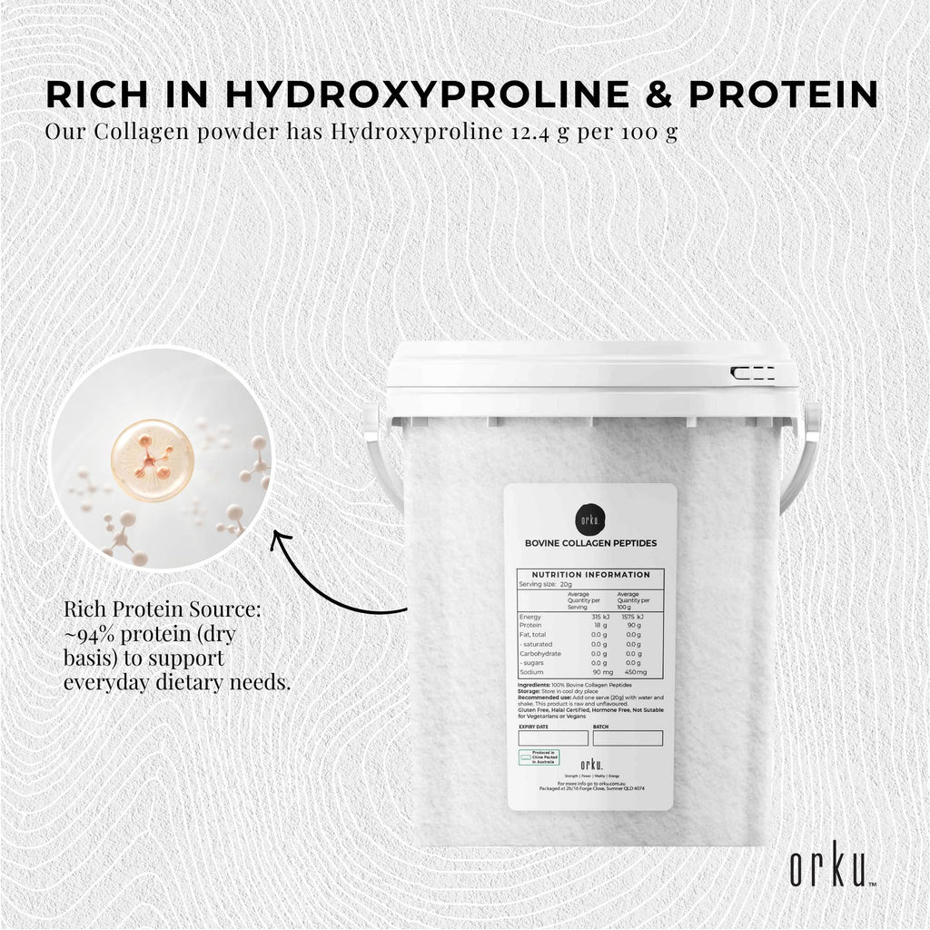 Collagen Powder Tub - Bovine Hydrolysate Protein Peptide Supplement Unflavoured-4