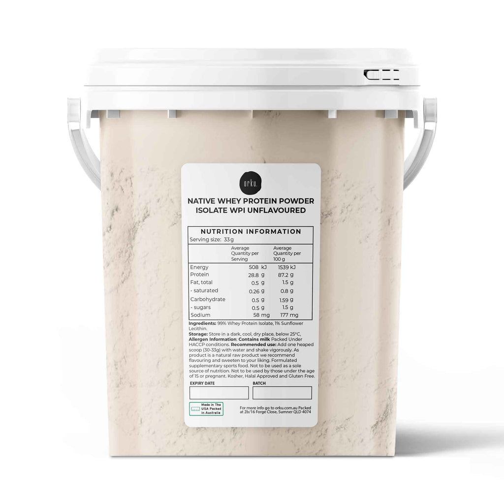 Orku Native Whey Protein Isolate Powder - Unflavoured WPI Bucket-2