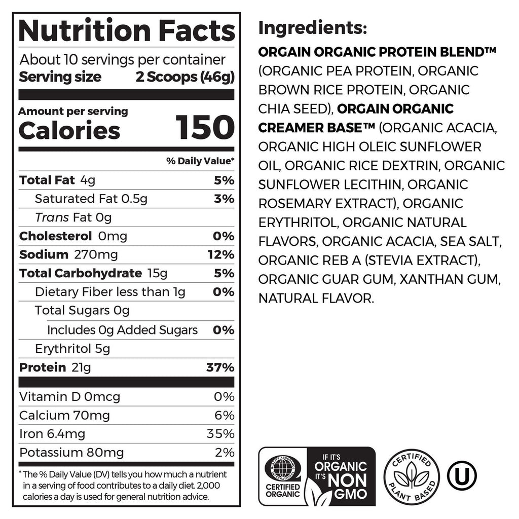 Orgain Organic Plant Based Protein Powder, Sweet Vanilla Bean (1X1.02 Lb  )-8