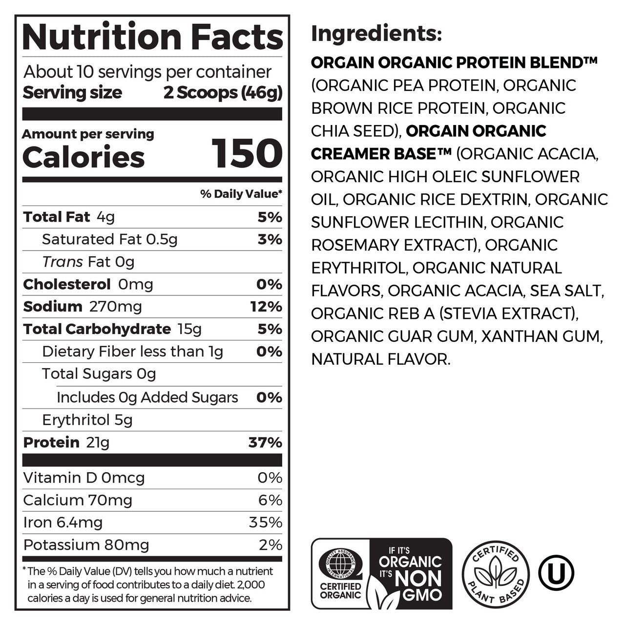 Orgain Organic Plant Based Protein Powder, Sweet Vanilla Bean (1X1.02 Lb  )-8